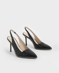 CHARLES & KEITH - Giày cao gót mũi nhọn Contrast Trim Slingback