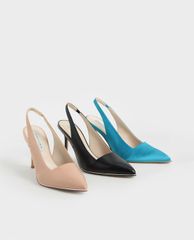 CHARLES & KEITH - Giày cao gót mũi nhọn Contrast Trim Slingback