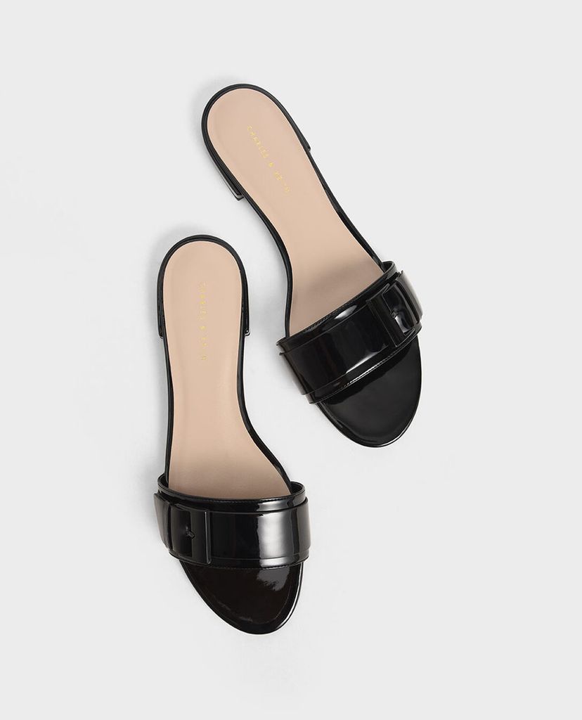 CHARLES & KEITH - Giày sandal nữ quai ngang Buckle Strap Glitter