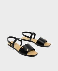 CHARLES & KEITH - Giày sandal nữ quai ngang Screw Stud Detail