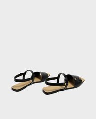 CHARLES & KEITH - Giày sandal nữ quai ngang Screw Stud Detail