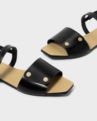 CHARLES & KEITH - Giày sandal nữ quai ngang Screw Stud Detail