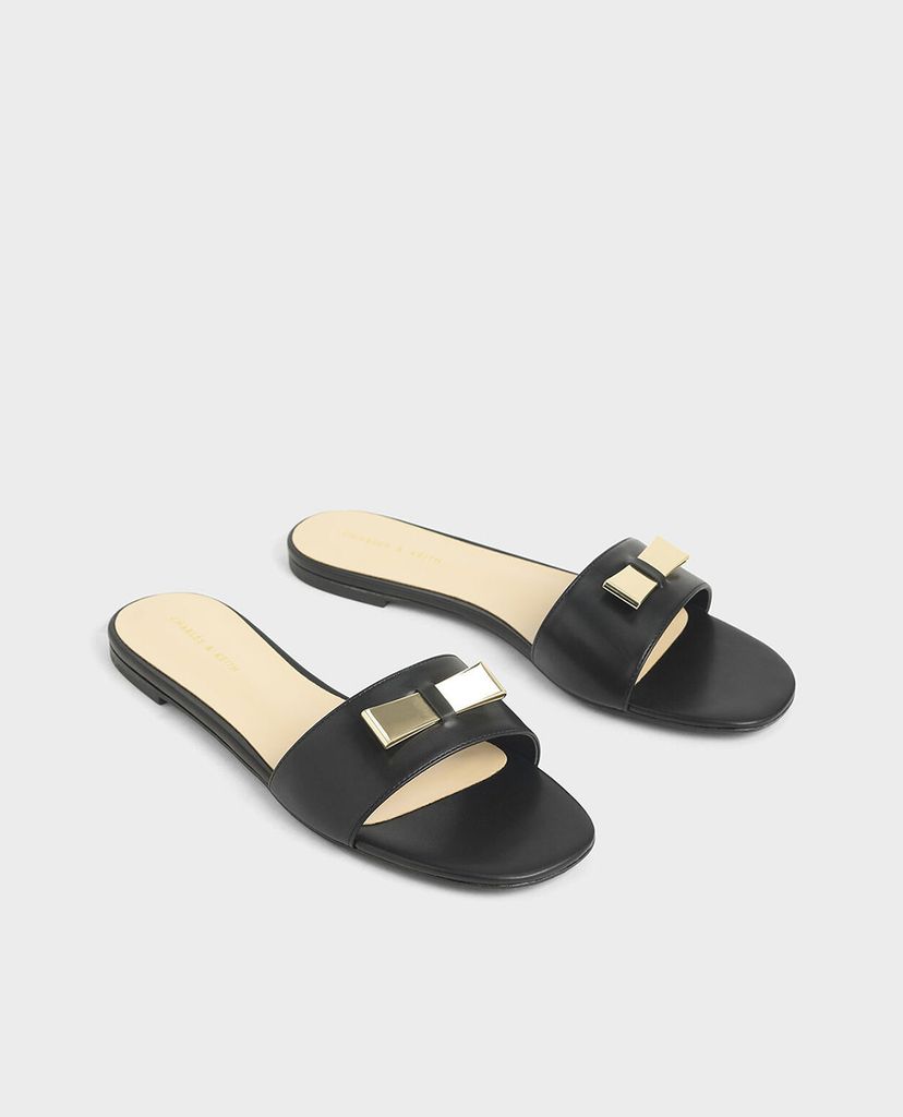 CHARLES & KEITH - Dép nữ quai ngang Metal Bow Slide
