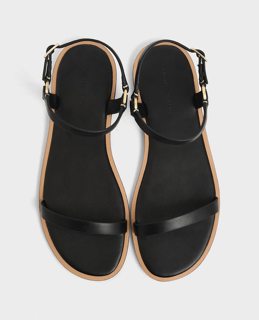 CHARLES & KEITH - Giày sandal nữ quai ngang Ankle Strap Flat