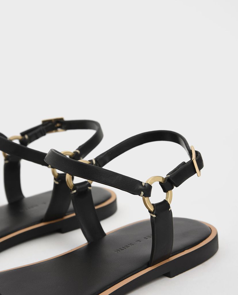 CHARLES & KEITH - Giày sandal nữ quai ngang Ankle Strap Flat