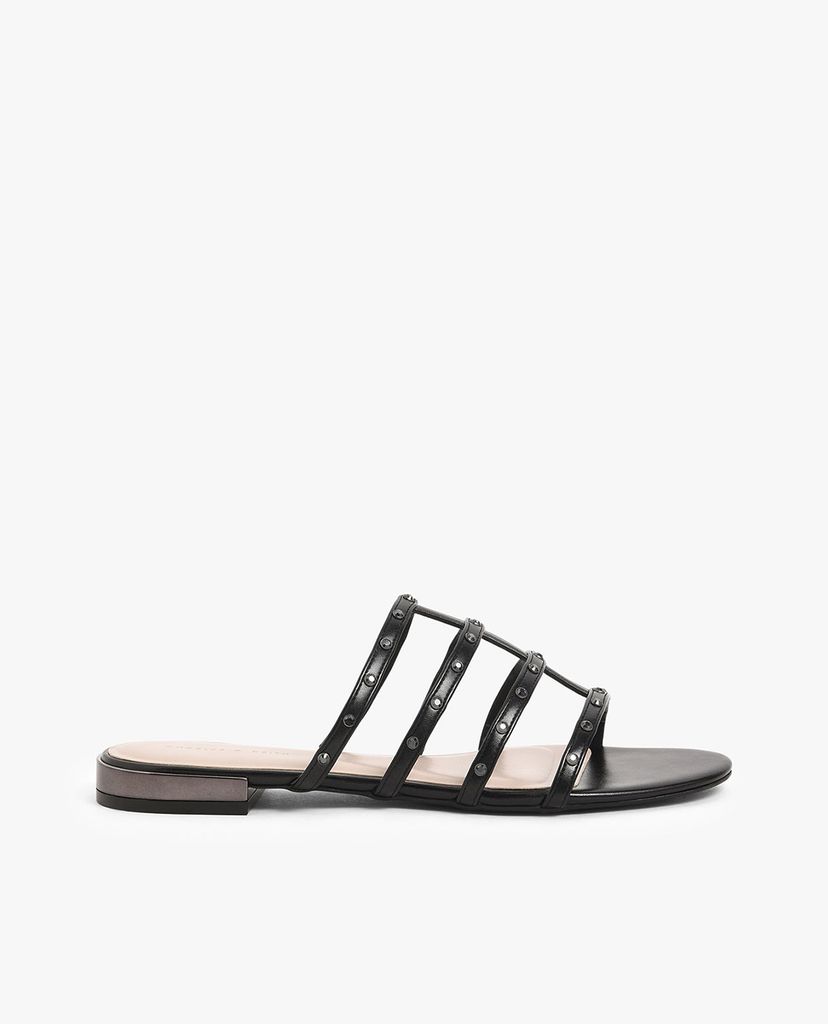 CHARLES & KEITH - Giày sandal nữ quai ngang Studded Satin Caged