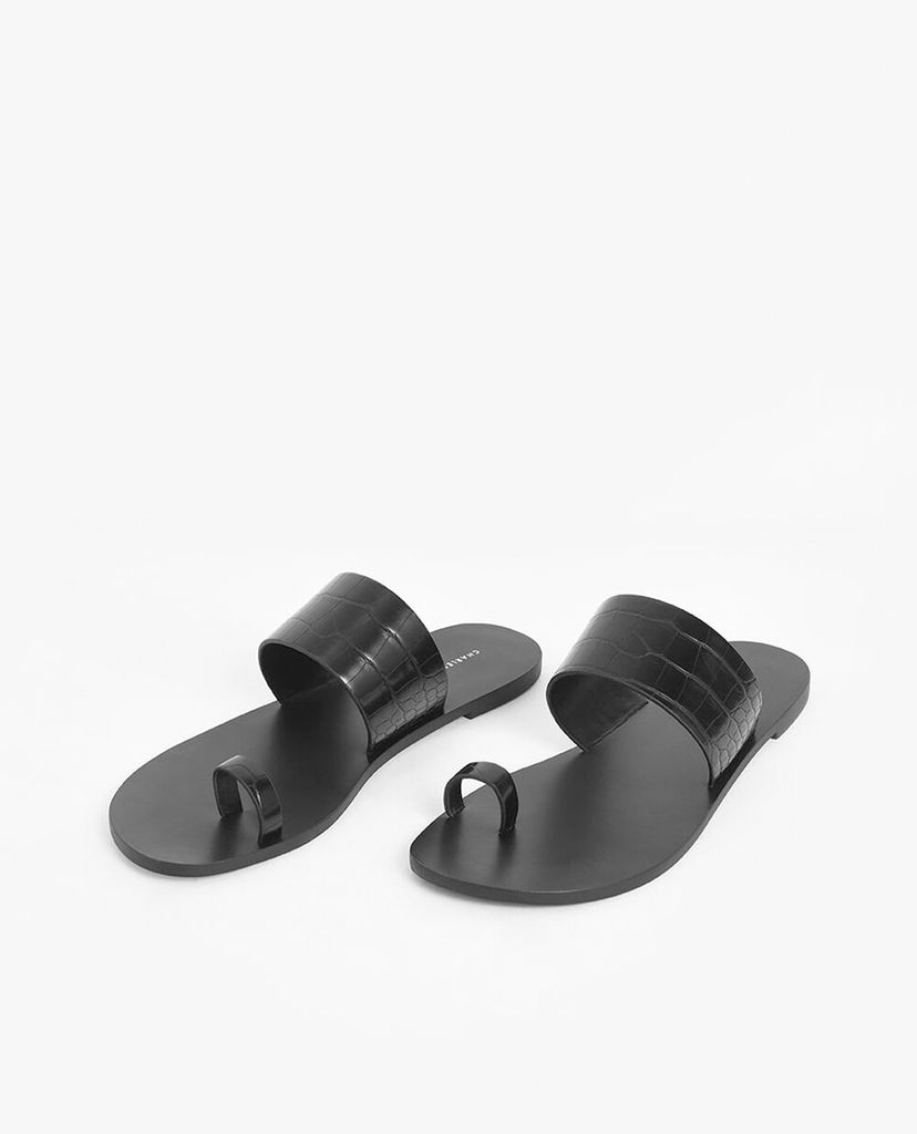 CHARLES & KEITH - Giày sandal nữ xỏ ngón Toe Loop Slide