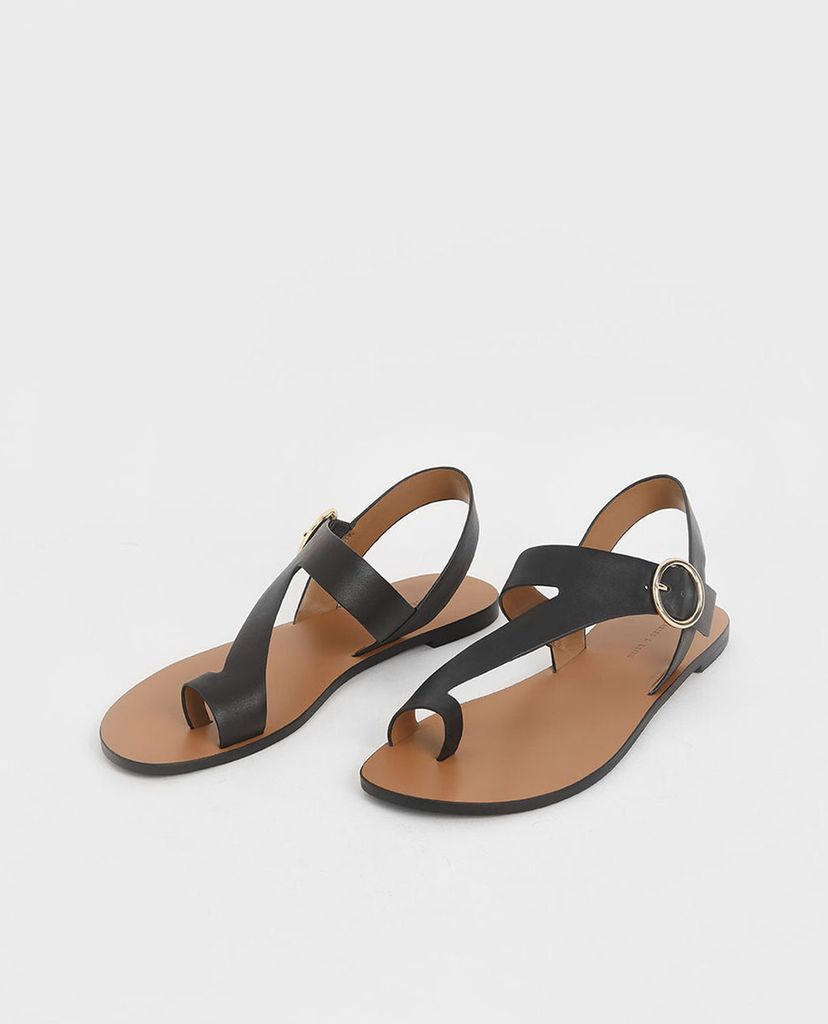 CHARLES & KEITH - Giày sandal nữ Toe Loop Asymmetric Strap