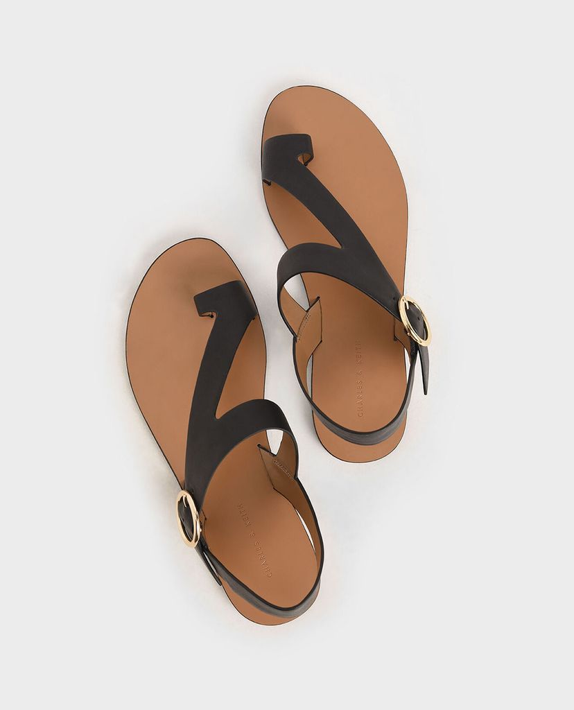 CHARLES & KEITH - Giày sandal nữ Toe Loop Asymmetric Strap