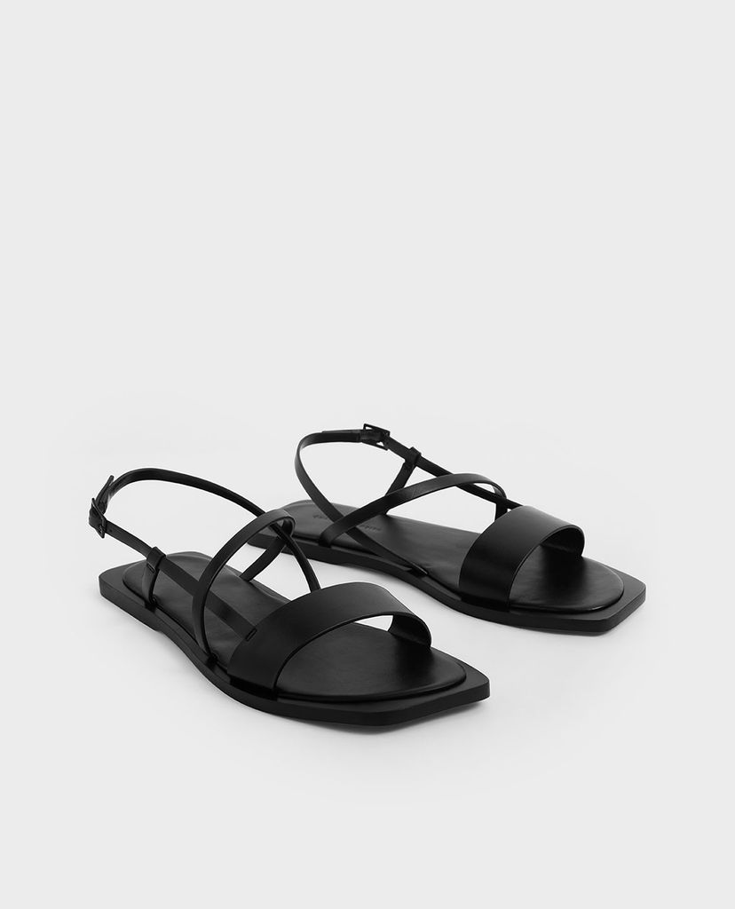 CHARLES & KEITH - Giày sandal nữ Asymmetric Strap Slingback