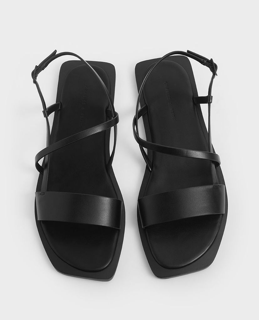 CHARLES & KEITH - Giày sandal nữ Asymmetric Strap Slingback