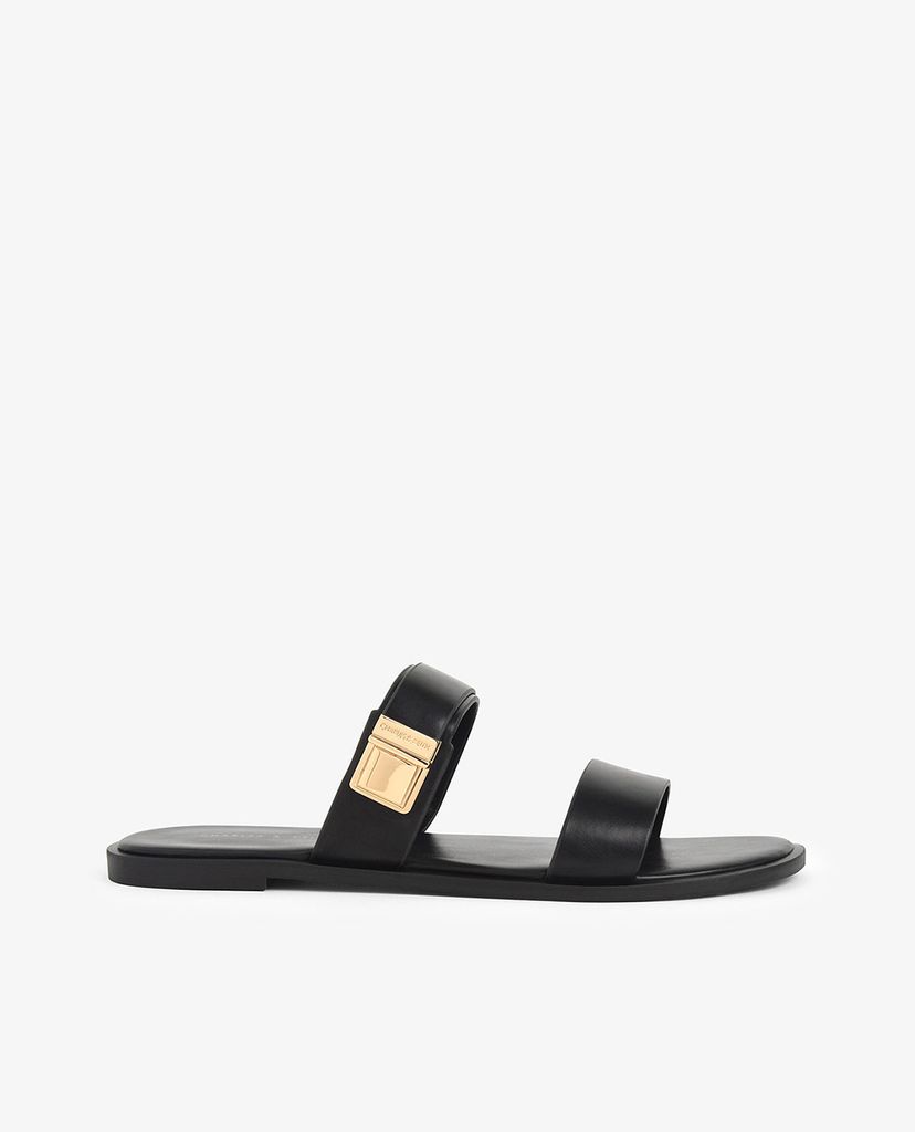 CHARLES & KEITH - Giày sandal nữ quai ngang Buckle Double Strap