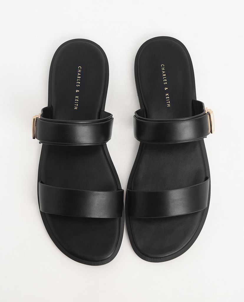 CHARLES & KEITH - Giày sandal nữ quai ngang Buckle Double Strap