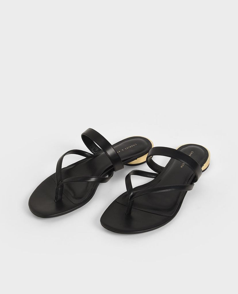 CHARLES & KEITH - Giày sandal nữ xỏ ngón phối quai ngang Open Toe Thong