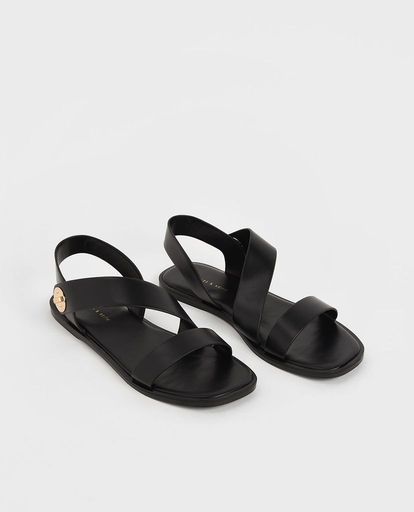 CHARLES & KEITH - Giày sandal nữ quai ngang chéo thời trang