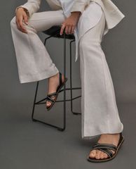 CHARLES & KEITH - Giày sandal nữ quai chéo Embellished Slingback
