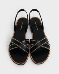 CHARLES & KEITH - Giày sandal nữ quai chéo Embellished Slingback