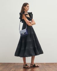 CHARLES & KEITH - Giày sandals nữ quai ngang Raffia Metallic Buckle