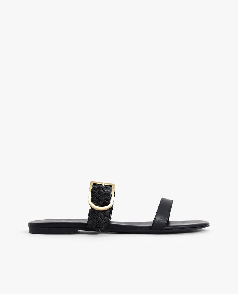 CHARLES & KEITH - Giày sandals nữ quai ngang bản vừa thời trang