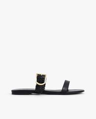 CHARLES & KEITH - Giày sandals nữ quai ngang bản vừa thời trang