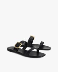 CHARLES & KEITH - Giày sandals nữ quai ngang bản vừa thời trang