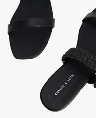 CHARLES & KEITH - Giày sandals nữ quai ngang bản vừa thời trang