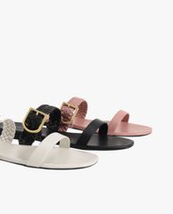 CHARLES & KEITH - Giày sandals nữ quai ngang bản vừa thời trang