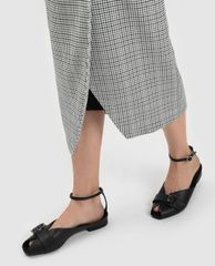 CHARLES & KEITH - Giày đế bệt nữ mũi tròn Anle Strap Peep Toe Flats