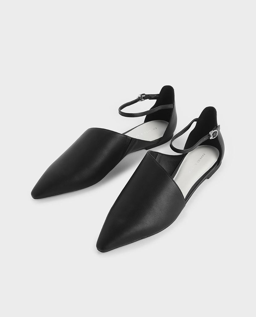 CHARLES & KEITH - Giày đế bệt nữ mũi nhọn thời trang