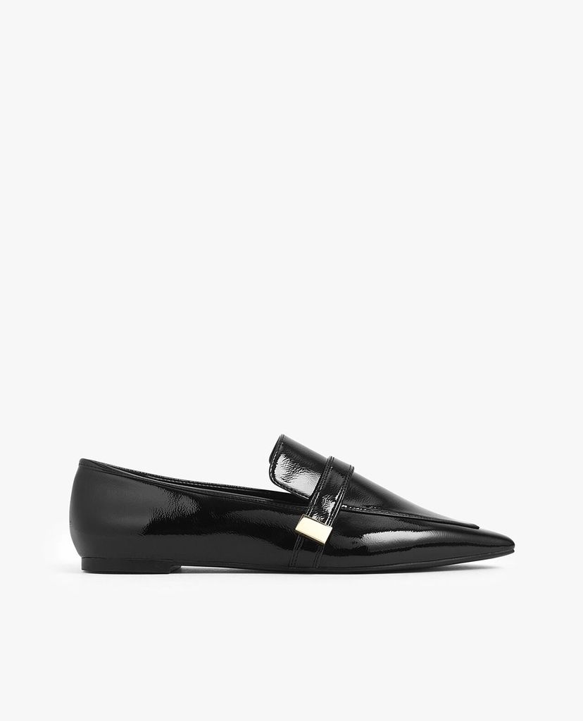 CHARLES & KEITH - Giày đế bệt nữ mũi nhọn Metal Accent
