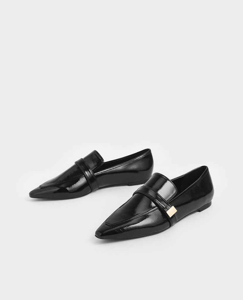 CHARLES & KEITH - Giày đế bệt nữ mũi nhọn Metal Accent