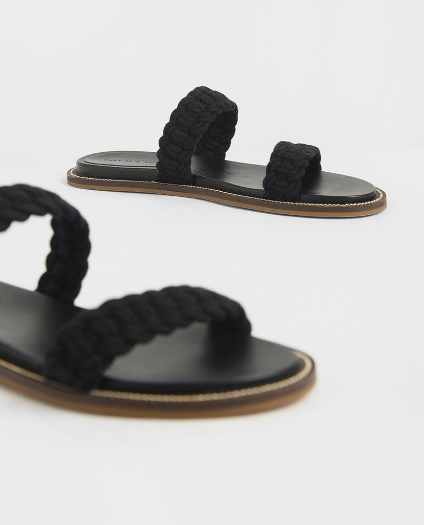 CHARLES & KEITH - Giày sandal nữ quai ngang Rope Slide