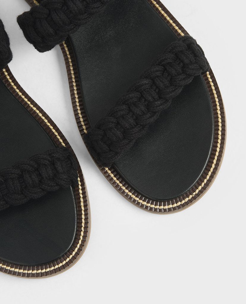 CHARLES & KEITH - Giày sandal nữ quai ngang Rope Slide