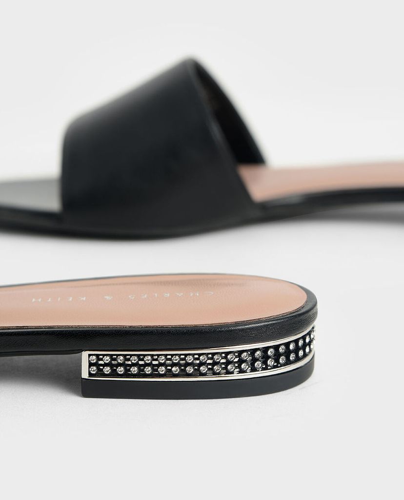 CHARLES & KEITH - Dép nữ quai ngang Gem Encrusted