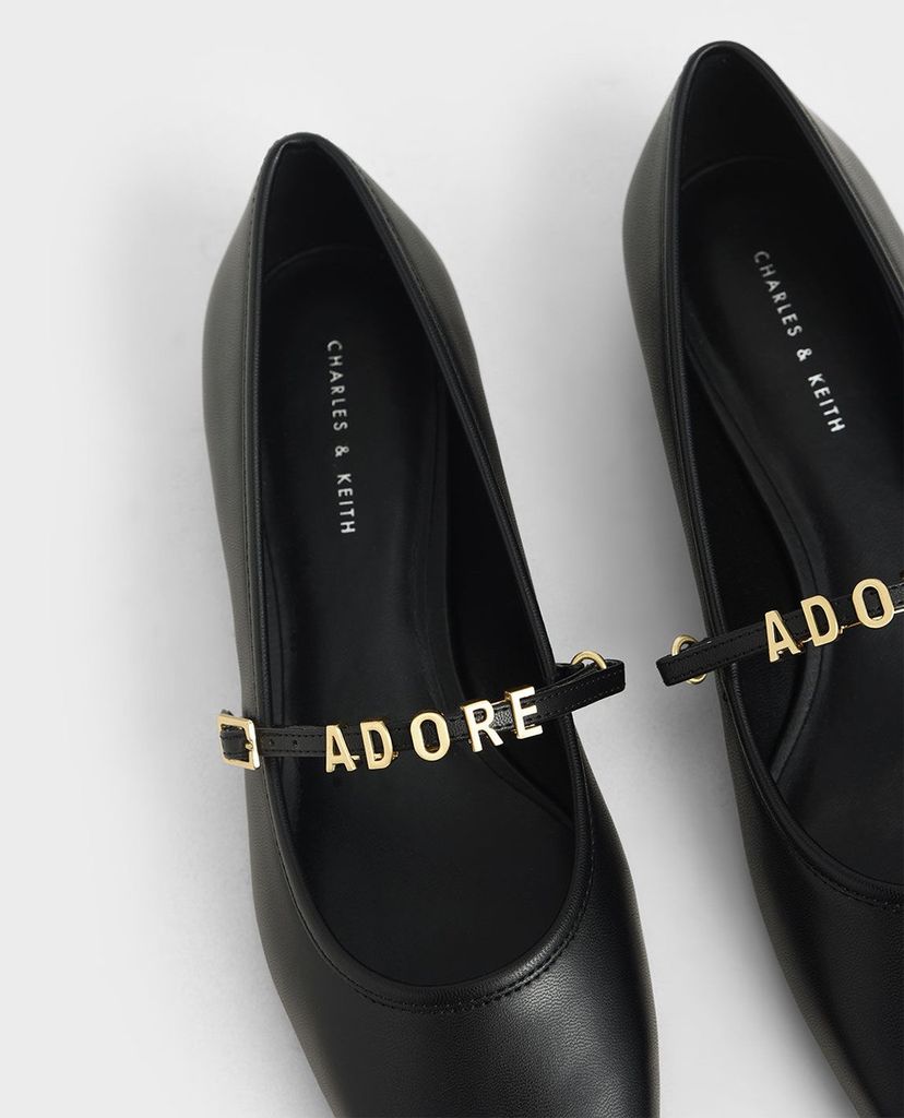 CHARLES & KEITH - Giày đế bệt nữ mũi nhọn Adore Mary Jane