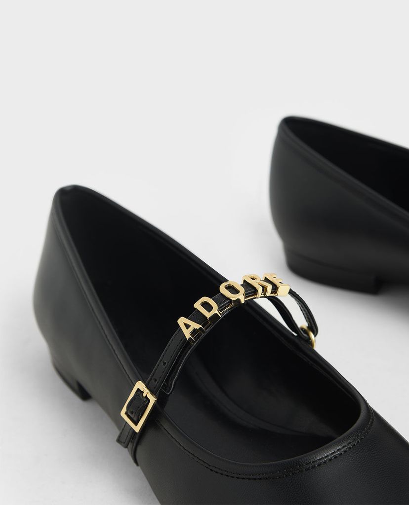 CHARLES & KEITH - Giày đế bệt nữ mũi nhọn Adore Mary Jane