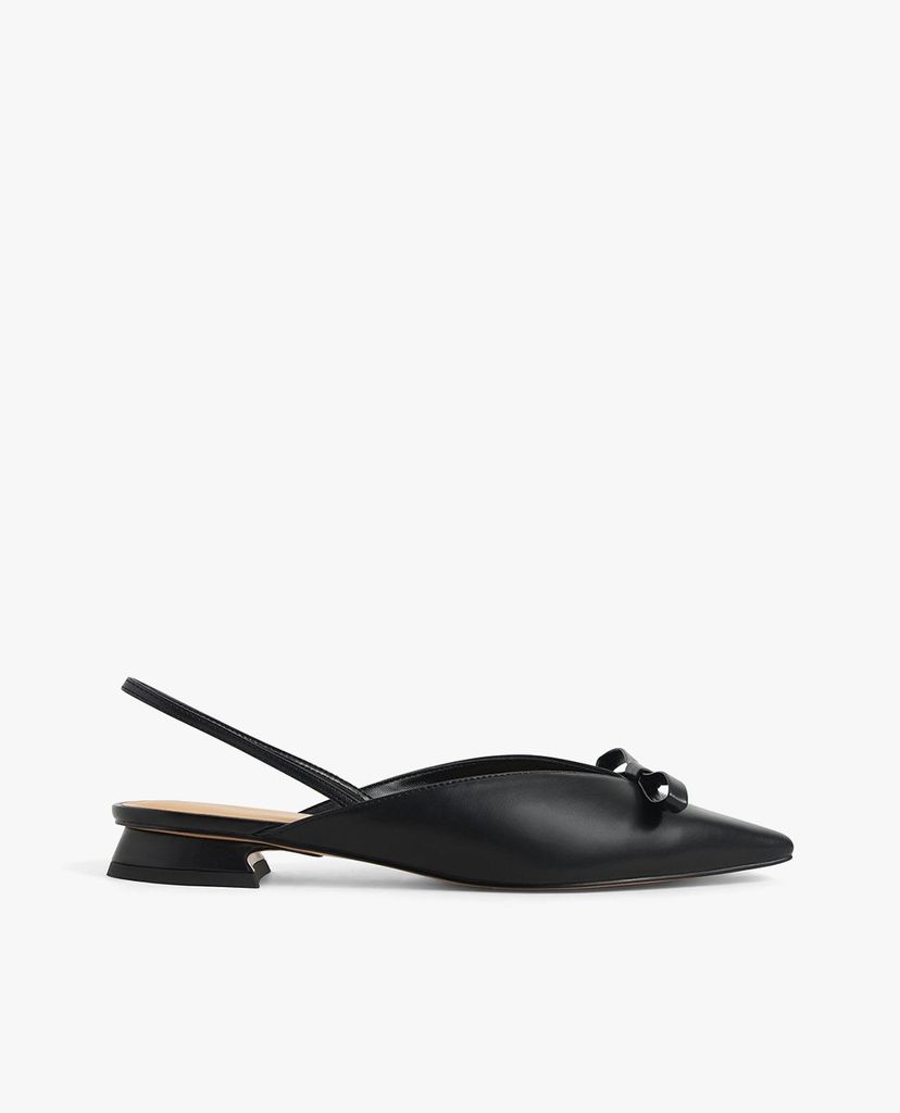 CHARLES & KEITH - Giày đế bệt mũi nhọn Patent Bow