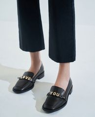 CHARLES & KEITH - Giày đế bệt nữ mũi vuông Love You Loafer
