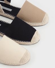 CHARLES & KEITH - Giày sandals nữ mũi tròn Tie Around Espadrille