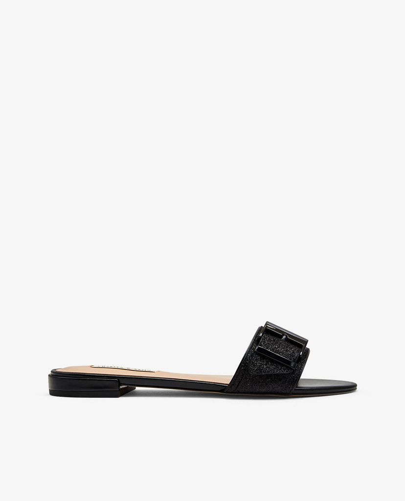 CHARLES & KEITH - Dép nữ quai ngang khóa vuông thời trang