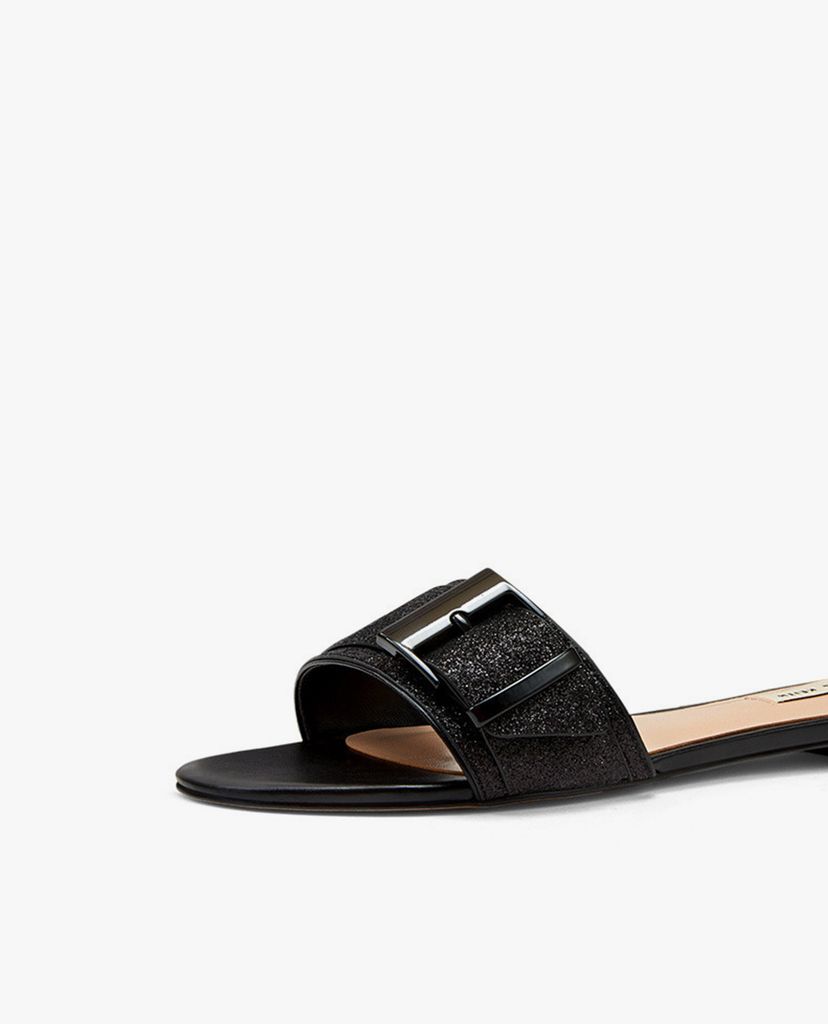 CHARLES & KEITH - Dép nữ quai ngang khóa vuông thời trang