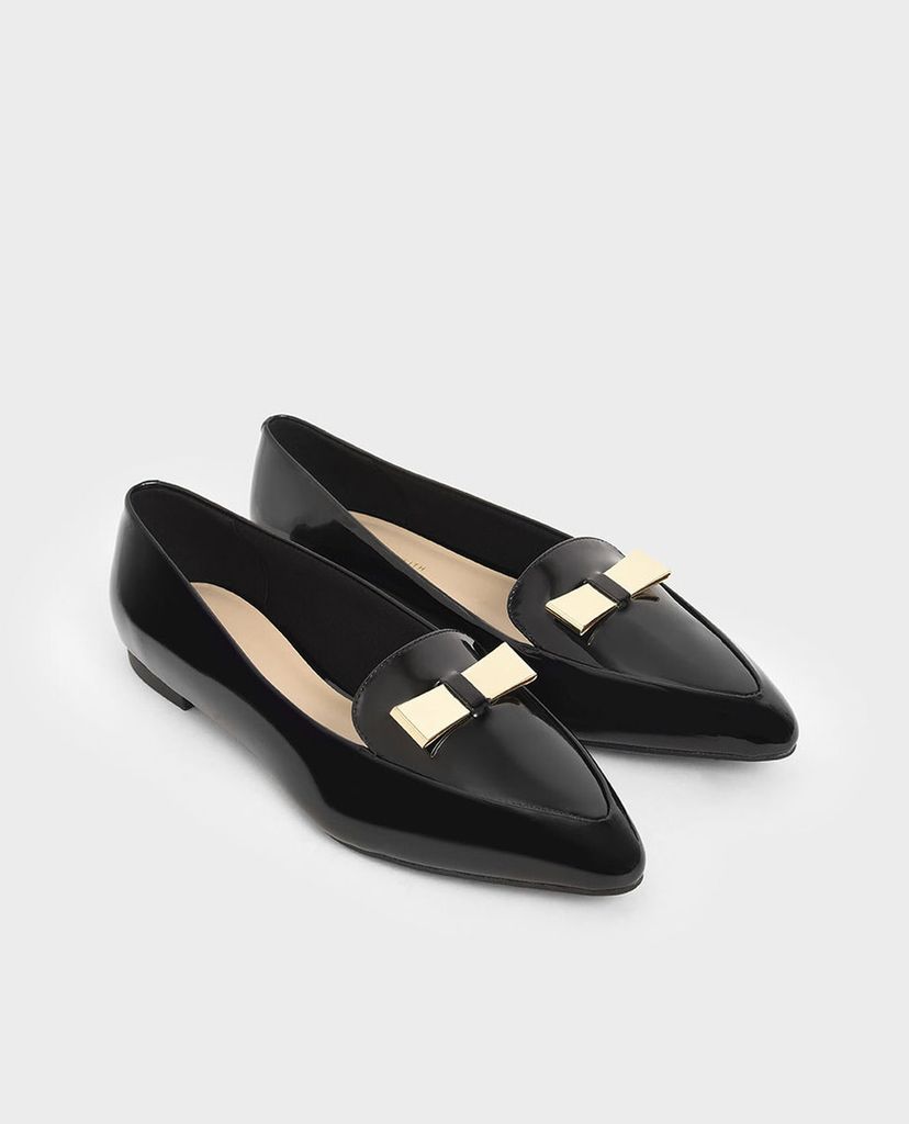 CHARLES & KEITH - Giày đế bệt mũi nhọn Metal Bow