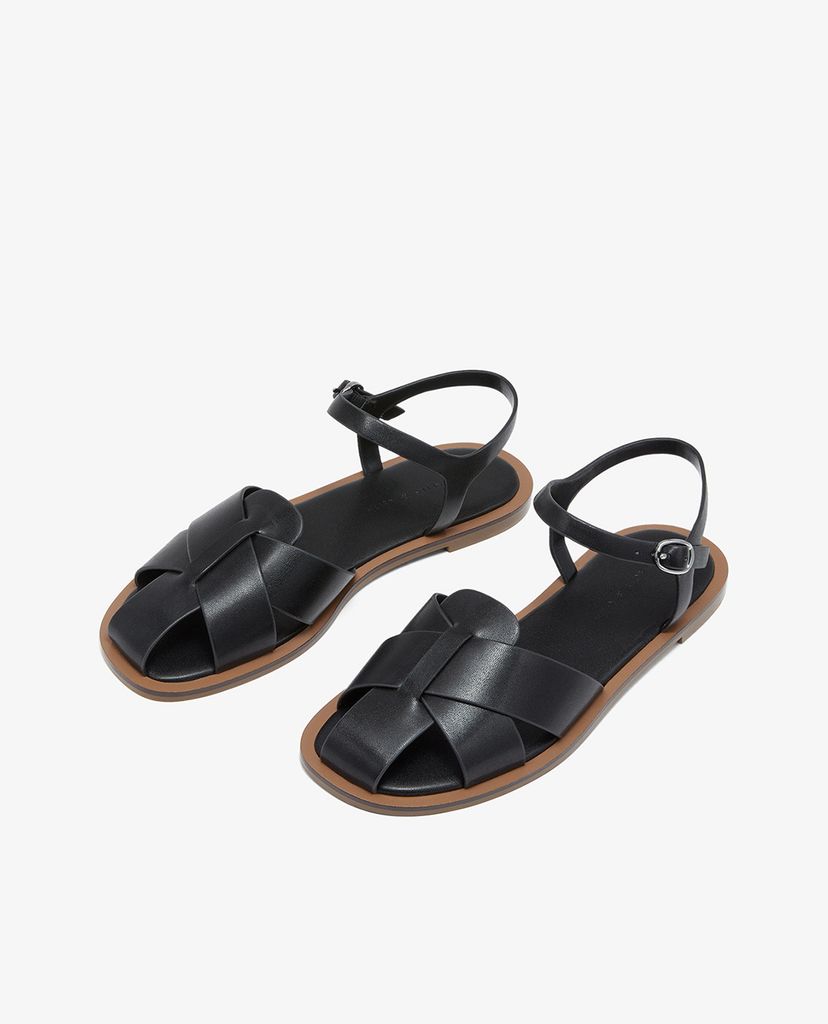 CHARLES & KEITH - Giày sandals nữ bít mũi phối quai thời trang
