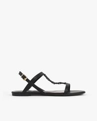 CHARLES & KEITH - Giày sandals nữ hở mũi quai ngang Wood Effect Chain Link
