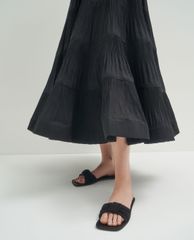 CHARLES & KEITH - Dép nữ quai ngang xếp nếp thời trang