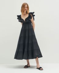 CHARLES & KEITH - Dép nữ quai ngang xếp nếp thời trang