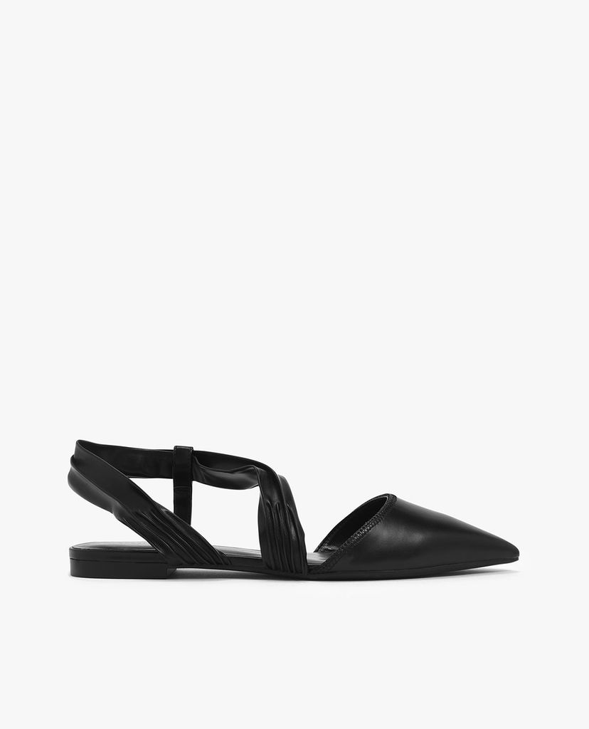 CHARLES & KEITH - Giày sandals nữ mũi nhọn Ruched Strap Covered Flat