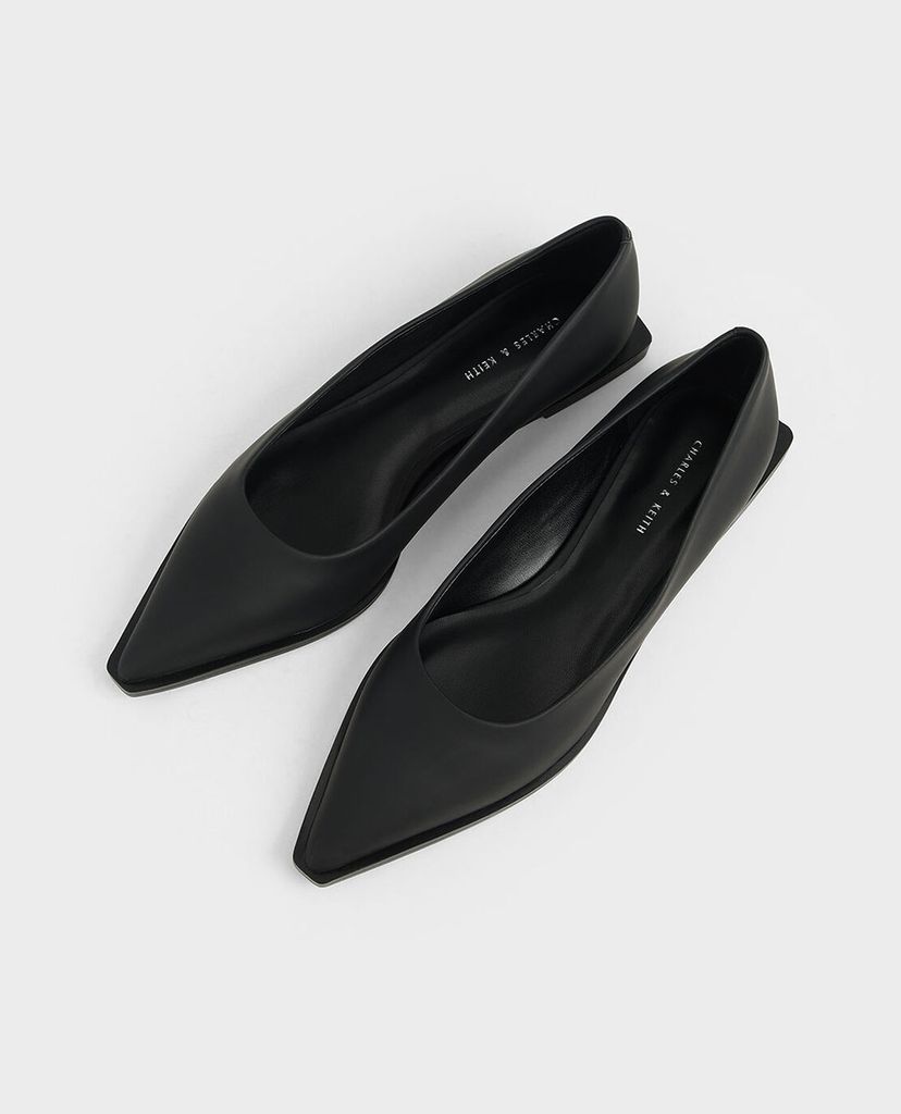 CHARLES & KEITH - Giày đế bệt mũi nhọn Pointed Toe Ballerina