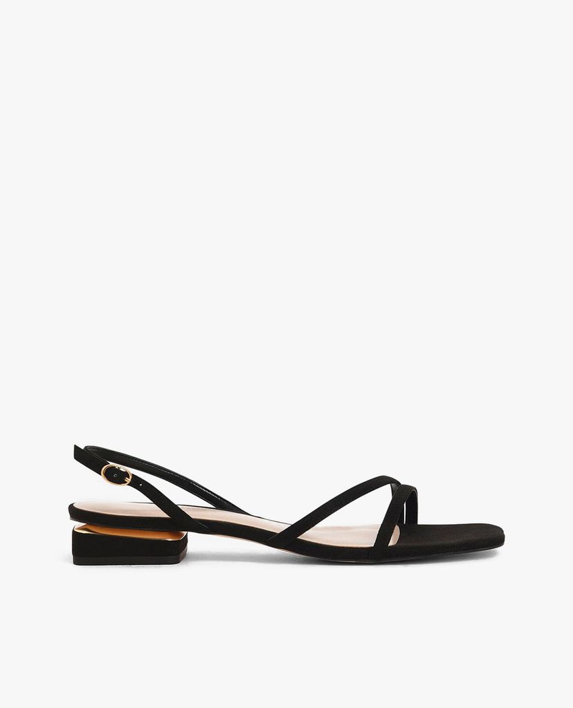 CHARLES & KEITH - Giày sandals cao gót hở mũi phối quai thời trang