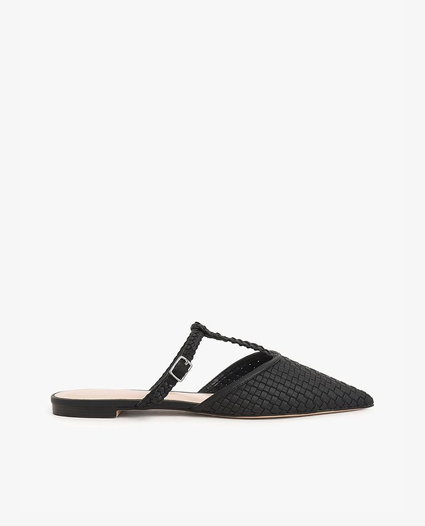 CHARLES & KEITH - Giày đế bệt nữ mũi nhọn Woven T Bar